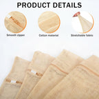 SATINIOR 2 Pack Extra Large 100% Cotton Mesh Laundry Bags 43 x 35 Inch Jumbo Cotton Mesh Large Delicate Bags with Sturdy Zippers Washing Machine Bag for Coats, Blankets, Bedding, Toys, Pet Items