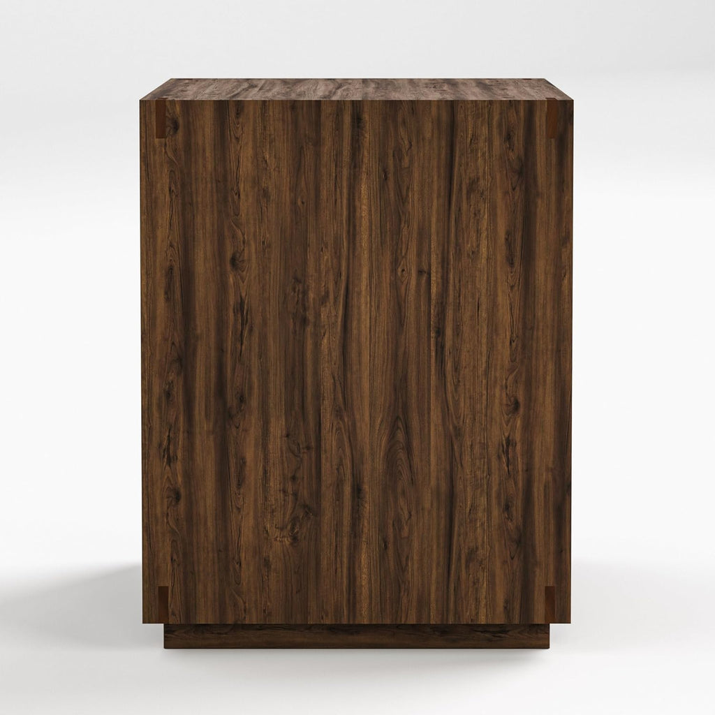 Stickley Saranac Side Table, End Table, Solid Rustic Walnut, Sustainable Construction, Open Back, Adjustable Shelf, Sled Base, 19in W x 18in D x 26in H, Made in USA