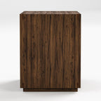 Stickley Saranac Side Table, End Table, Solid Rustic Walnut, Sustainable Construction, Open Back, Adjustable Shelf, Sled Base, 19in W x 18in D x 26in H, Made in USA