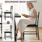 IRONCK Upholstered Dining Chairs Set of 4, Modern Dining Room Chairs with Ergonomic Backrest, MDF Board and Metal Frame, Kitchen Chairs for Dining, Kitchen and Living Room, Rustic Brown