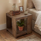 chairus Wood End Table, Nightstand with 2-Layer Storage Shelves, Rectangular Side Table for Sofa/Couch/Bedroom, Brown