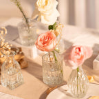 Clear Glass Bud Vase Set of 14 Pcs,Small Bud Vases in Bulk,Glass Crystal Flower Vases Table Centerpieces for Party Event Wedding Decor Baby Shower Decorations (Clear, 14 Pcs)