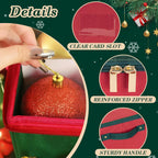 Christmas Ornament Storage Box with Adjustable Dividers Zippered Top Stores up to 128 Holiday Ornaments (3 Inch) Xmas Ball Decorations Organizer Storage Container Bin