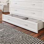 AFI, Northfield Murphy Bed Chest Queen with 6" Mattress, Storage Drawer & Built-in USB Charger, White