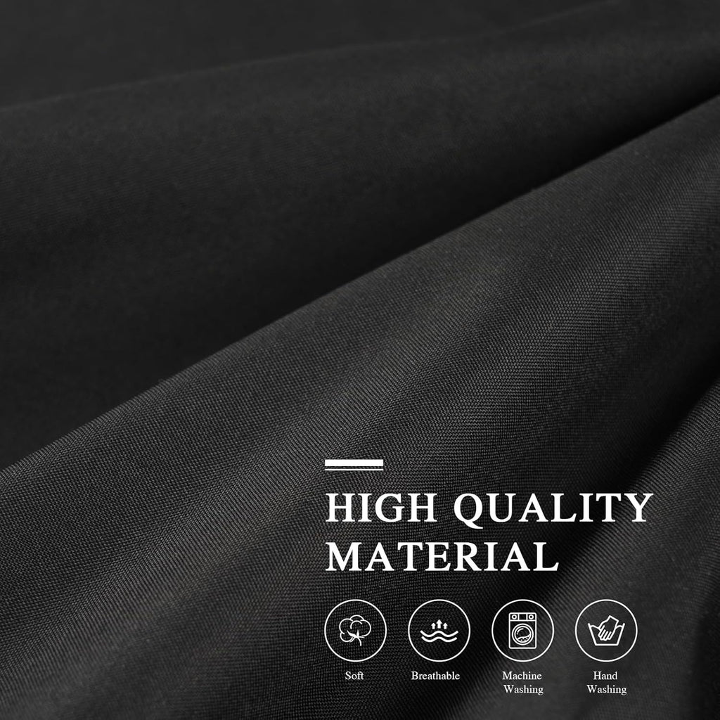 Black Canopy Bed Curtains - 4 Corner Post Bed Curtains Queen Lightproof Siamesed Drapes Bed Canopy for Adults & Girls Bedroom Decoration(Black,Queen)