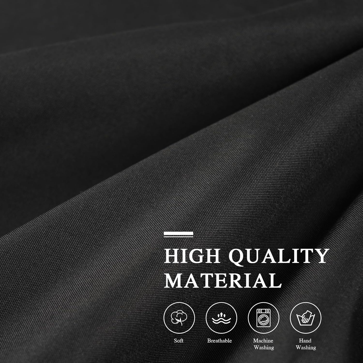 Black Canopy Bed Curtains - 4 Corner Post Bed Curtains Queen Lightproof Siamesed Drapes Bed Canopy for Adults & Girls Bedroom Decoration(Black,Queen)