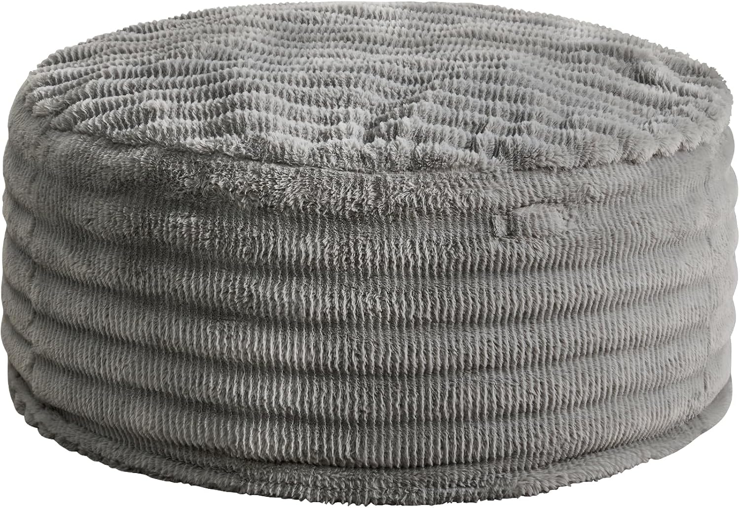 Hobestluk Bean Bag Chairs Beanbag Chair with Filler Adult Bean Bags with Fluffy Ripple Cover, Giant Bean Bag Chairs for Adults (Grey, 3FT - 36" x 36" x 22")