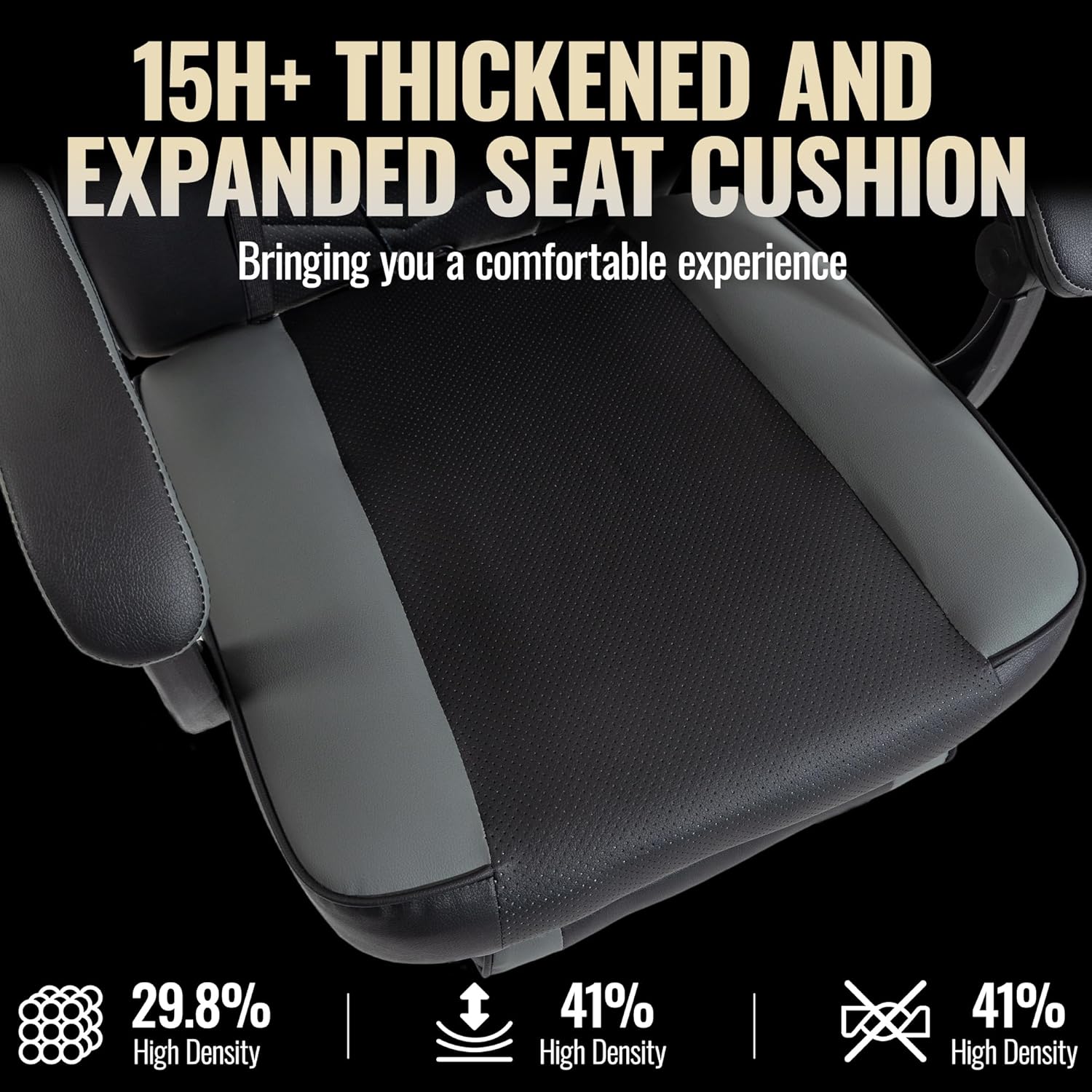 Big and Tall Gaming Chair 350lb, Ergonomic Computer Chair with 2-Point Lumbar Vibration Massage, Breathable PU Backrest, Footrest, Multiple Colors for Adults Kids Gaming Office（Grey）