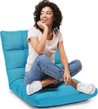 Giantex Floor Sofa Chair Video Gaming Chair with 14 Adjustable Position, Padded Back Support Floor Cushioned Seat, Folding Lazy Chair for Meditation, Reading, Watching, Living Room Recliner(Turquoise)