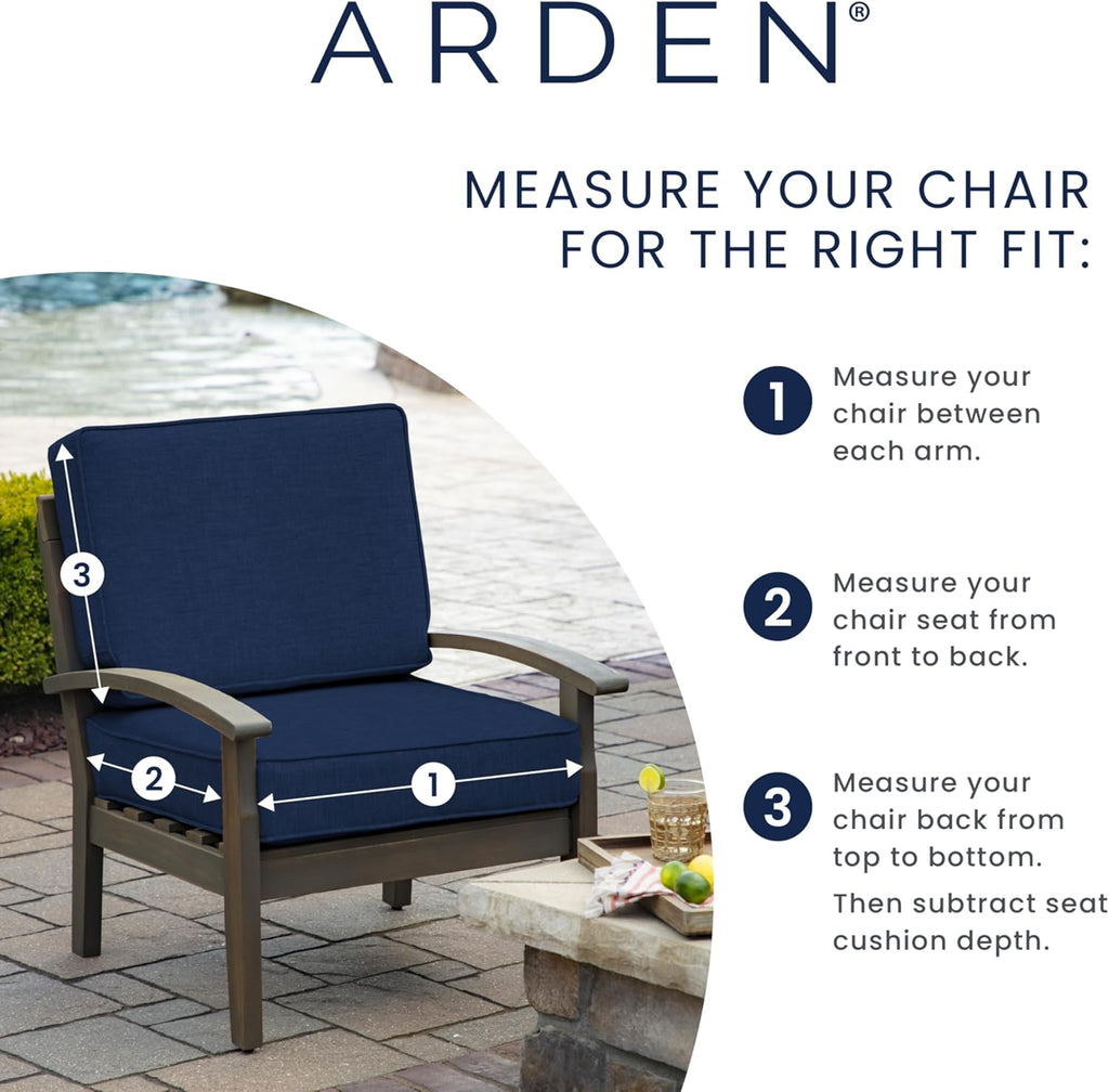 Arden Outdoor Dining Chair Cushion, 2 Pack, 20 x 20, Rain-Proof, Fade Resistant, Turquoise Daphne Medallion