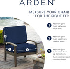 Arden Outdoor Dining Chair Cushion, 2 Pack, 20 x 20, Rain-Proof, Fade Resistant, Turquoise Daphne Medallion