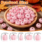 60Pack Mini Pink Resin Pumpkins for Halloween Fall Decorating | Tiny Resin Pumpkins, Halloween Fall Thanksgiving Table, DIY Crafts Vase Fillers, 60Pcs Mini Fake Artificial Pumpkins