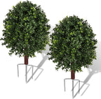 Set of 2-23.5" Artificial Boxwood Plants Outdoor, UV Resistant Topiary Trees Artificial Outdoor,Faux Boxwoods for Outdoor Planters Front Porch, Garden, Yard & Planter Decor