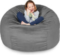 Lumaland Luxurious 3ft Medium Bean Bag Chair with Microsuede Cover - Soft, Foam Filling, Washable Bean Bag Sofa for Adults, Teenagers, Kids, Pets - Sack Chair for Living Room, Bedroom - Dark Grey