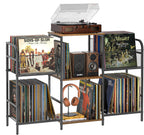 3IngSeagulls Record Player Stand with Vinyl Storage, Record Storage for 350+ Albums, Tuntable Stand with Record Holder for Living Room, Record Holder Vinyl Display Shelf