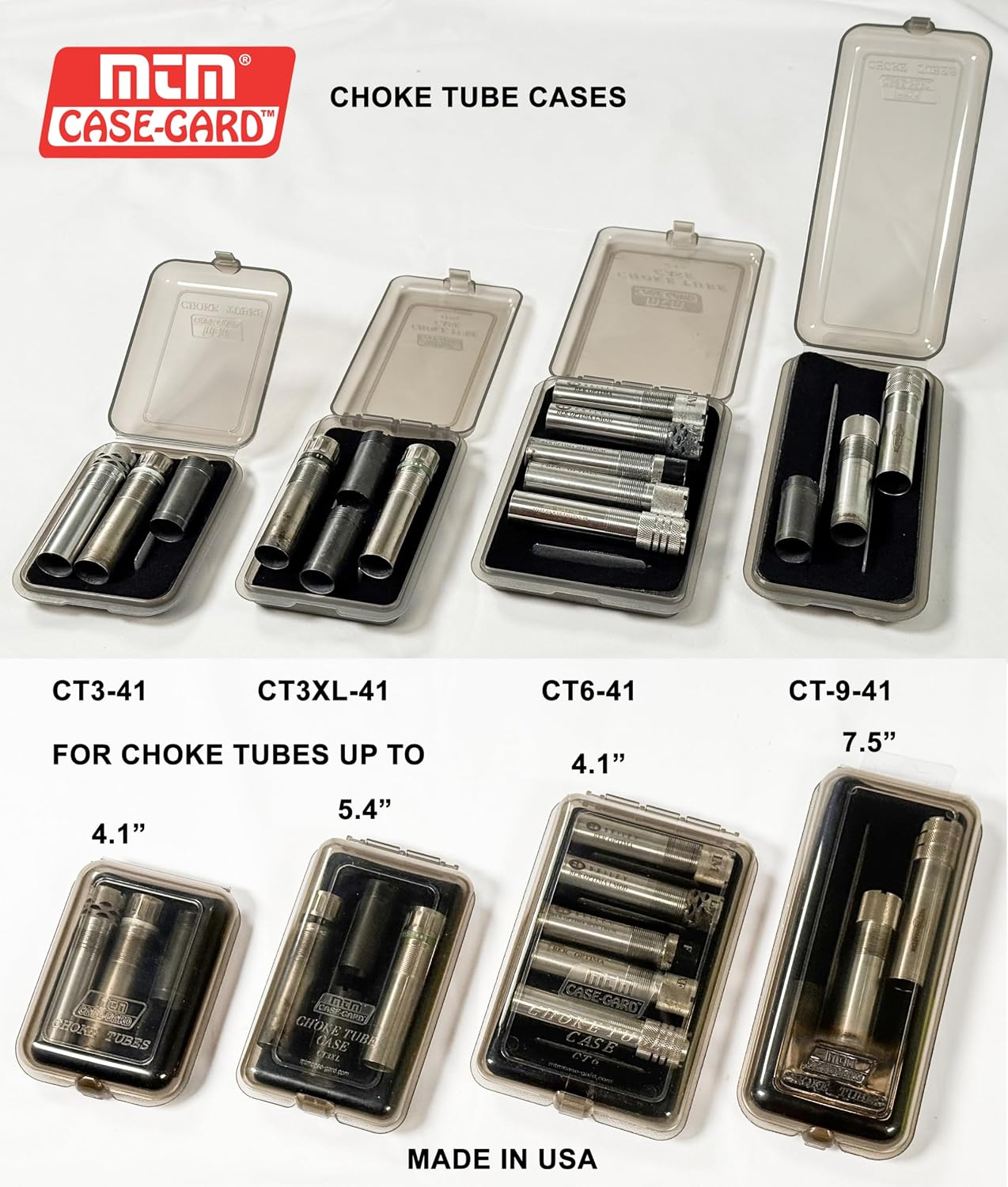 MTM CT9-41 Choke Tube Case, USA Made, Clear Smoke