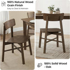 CHITA Soild Wood Dining Chairs Set of 4, Mid Century Modern Walnut Wood Kitchen Chairs with Curved Backrest, Dining Room Chair for Kitchen, Restaurant