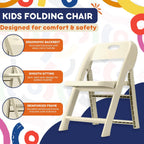Giggle & Play 2 Pack of Kids Folding Chair with Backrest - Lightweight, Portable Toddler Chair for Indoor, Outdoor, Playroom & Classroom (Beige)