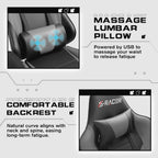 Homall Gaming Chairs, Computer Chair with Footrest and Massage Lumbar Support, Height Adjustable Game Chair with Headrest and Swivel Seat (Light Grey)
