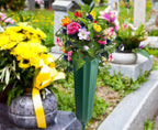 12 Pack Memorial Flower Vase Plastic Cemetery Vases with Spikes Cemetery Decorations for Grave Decorations for Cemetery Vases for Flowers Plastic Flowers for Grave Vase