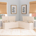 Linon Harris White Solid Pine Backless Nook with Interior Storage