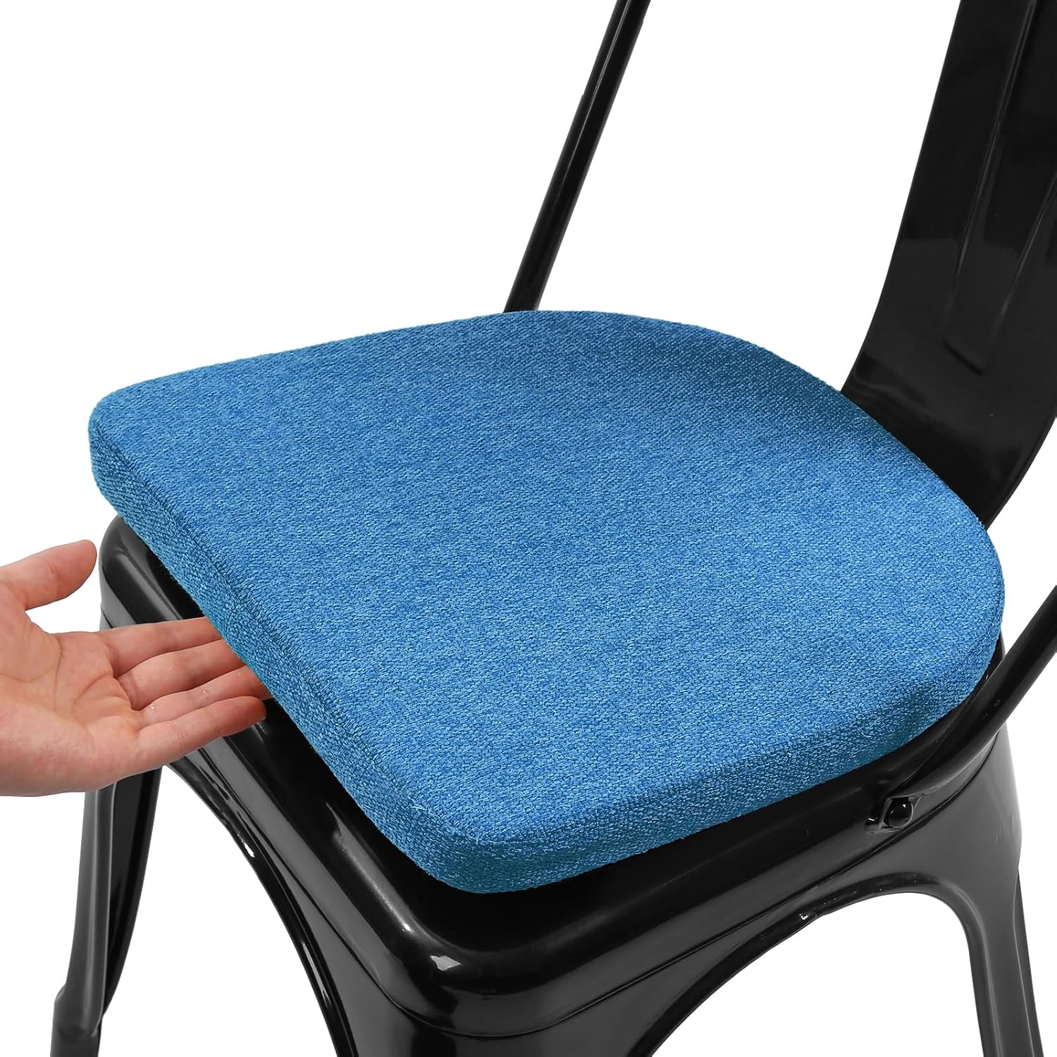 14 Inch Metal Chair Cushions Pads Magnetic Non-Slip Small Seat Cushion,Kitchen Chair Cushions,Bar Stool Cushions with Non-Slip Bottom,1pc(U-Shape,Blue,14x14x1.2in)