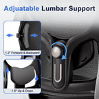 marrap Ergonomic Office Chair, Mesh Seat Cushion with 3D Armrests and 3D Headrest, Adjustable Lumbar Support with 90-120° Rocking Function for Home Office, Black