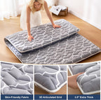 6th Generation Japanese Floor Futon Mattress - Extra-Thick 9-Layer Modern Futon with 100% High-Density Foam, Portable Floor Mattress Sleeping Pad for Adults, Guest Room, Dormitory, Twin Size (39"X80")