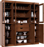 Palace Imports 100% Solid Wood Kitchen Pantry with 2-Drawer Kit, Mocha, 65" w x 71.5" h x 15.5" d, Renewable Eco-Friendly Wood, Made in Brazil