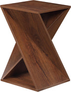 Modern One-of-a-Kind Twisted End Table, Farmhouse Side Table, Farmhouse, Living Room, Bedroom Accent Table, Contemporary Architectural Designed - Walnut
