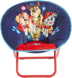 Idea Nuova Toddler Saucer Chair 19” Folding Kids Chair, Ages 3+, Portable & Lightweight, Cozy Padded Seat for Playroom, Bedroom,Paw Patrol