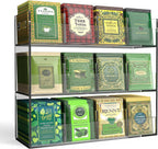 Jumyee 3-Tier Acrylic Tea Bag Organizer Holder, No Assembly Required, Portable Tea Organizers and Storage, Vertical Tea Organizer Counter, Coffee & Tea Station Display Rack for Home Office