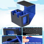 WELLMILLER MTG Deck Box for Commander with Dice Tray,Designed for MTG Commander Card Deck Box Fits 200+ Double Sleeved Cards,Card Storage Box with 3 Dividers 2 card holder