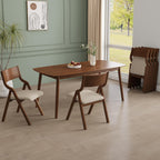 Folding Dining Chairs Set of 2, Upholstered Kitchen Chair with Padded Seat & Wood Backrest, Modern Side-Chair with Wood Legs for Home Office Living Room,No Assembly Needed,Walnut