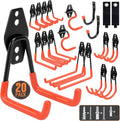 TONDA Garage Hooks, 20 Pack Garage Organization, Wall Storage Hooks Heavy Duty for Hanging Bike, Ladder, Garden Tools, Hose and Ropes, Orange