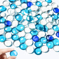 Sukh Decorative Flat Glass Marbles - Flat Glass Stones for Vases Table Scatter Gems Firepit Blended Fire Vase Filler Fish Tank Rocks Floral Stones Decorative for Decorative,Art Craft Materials
