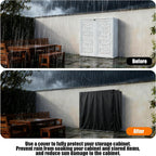 Kasla Storage Cabinet Cover, Outdoor Chest Storage Waterproof Cover, Weatherproof Cabinets Covers for Kitchen Patio Garden Backyard (32"L×33"W×43"H)