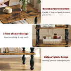 Side Table, 3-Tier Small End Table, Modern Oval Night Stand Accent Table for Living Room, Bedroom, Rustic Brown