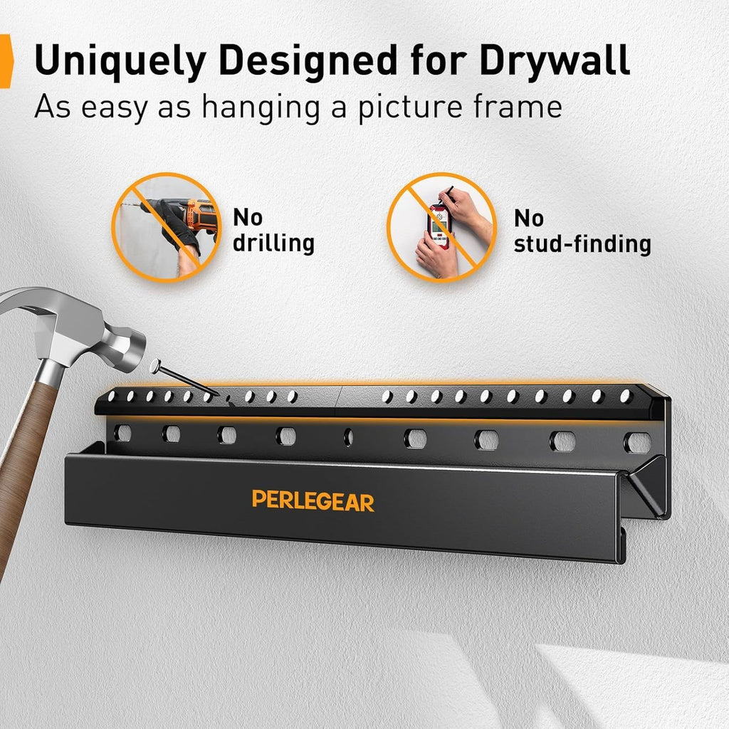 Perlegear No Drill TV Wall Mount for Most 24-65 Inch TVs up to 100 lbs, Studless TV Mount, Drywall TV Bracket with Max VESA 400x400mm, No Stud, Easy Install, Low Profile, PGMT7