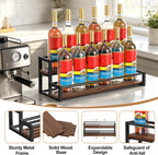 Expandable Coffee Syrup Organizer, Customized Width Syrup Rack & Bottle Holder for Coffee Bar Station, Liquor Bottle Display Shelf Bar Shelves, Wine Racks Countertop for Syrup, Wine, Spice