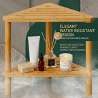 Corner Shower Stool for Shaving Legs, Corner Organizer | Waterproof, Durable, Bamboo, 2-Tier, Easy Assembly