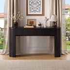 55 Inch Console Table with 2 Drawers, Entryway Tables with Storage,Black | Fluted Sofa Table Behind The Couch, Hallway Tables, Mid-Century Modern Foyer Table for Entryway, Hallway, Living Room