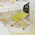 Adjustable Ergonomic Kneeling Chair with Padded Seat and Backrest, Posture Correcting Knee Chair for Office Desk, Comfortable Floor Sitting Alternative (Green)