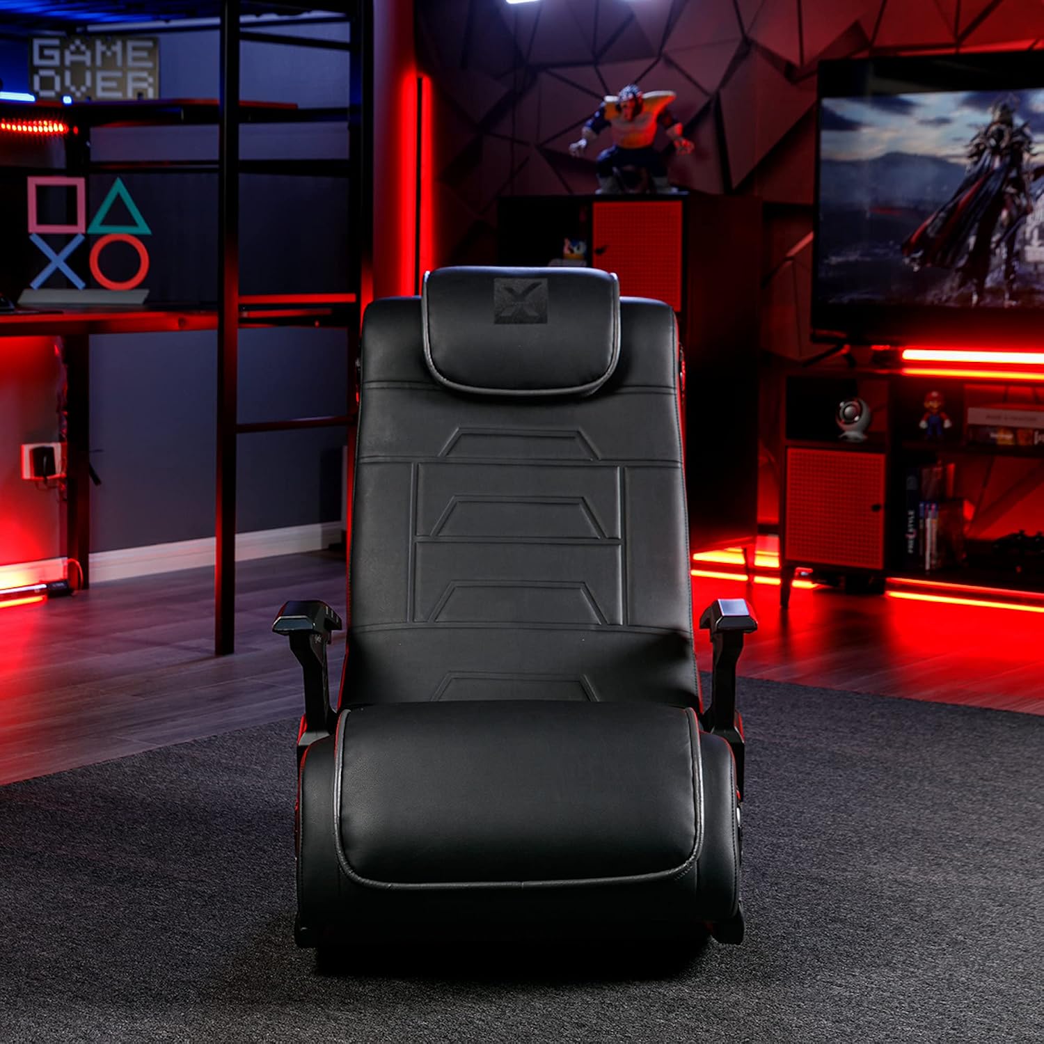 X Rocker Video Gaming Floor Rocker Chair, Built-in Audio, College Dorm Essentials for Guys and Girls, Bedroom, Foldable, Gifts for Gamers