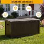 Large Lockable Waterproof Outdoor Storage Bench, Patio Storage Box Container for Furniture Cushions, Garden Pool Yard Tools Organization
