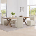 CHITA Dining Chairs with Casters Set of 4, FSC Certified Upholstered Armless Modern Rolling Dining Chairs with Rollers for Bedroom Reading Room Living Room, Fully Assembled, Linen