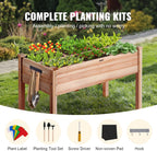VEVOR Raised Garden Bed 48x24x30in with Sturdy Legs, High End Natural Fir Wood Planter Box Elevated Planting Stand for Backyard/Garden/Patio/Balcony w/Non -Woven Liner & 1 Set of Tool, 220lb Capacity