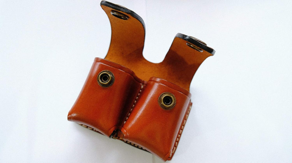 Cal38SPL Speedloader Leather Double Carrier,Case,Pouch for 357 Mag 44 Mag 6,7 Shots,38 Special 6 Shot