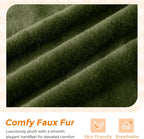 MAXYOYO Kids Bean Bag Chair, Comfy Bean Bag Sofa with Back Support, Faux Fur Cute Chair for Boys and Girls, Stuffed Floor Sofa for Nursery, Bedroom, Green