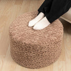 Poofieotto Pouf Ottoman Footstool 20x14In Couch Ottoman Footrest Caramel | All-in-one Foam Floor Pouf,Ottoman Coffee Table,Footstool Ottoman Boho Poof Home Decor Beanbag Chairs for Living Room Bedroom